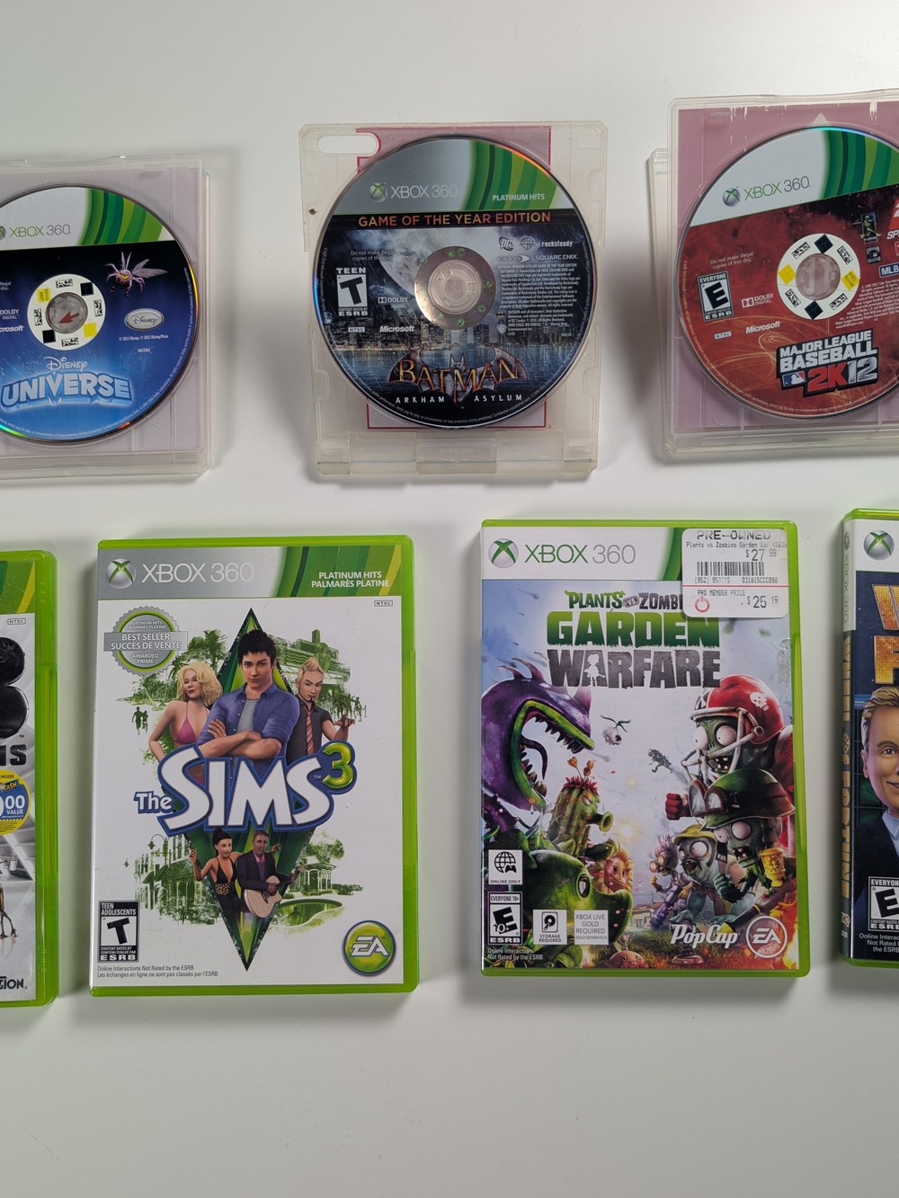 Xbox 360 Mixed Casual Family Game Lot of 7 Titles Wheel of Fortune Sims 3